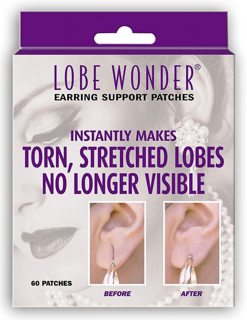 Ear lobe support patches