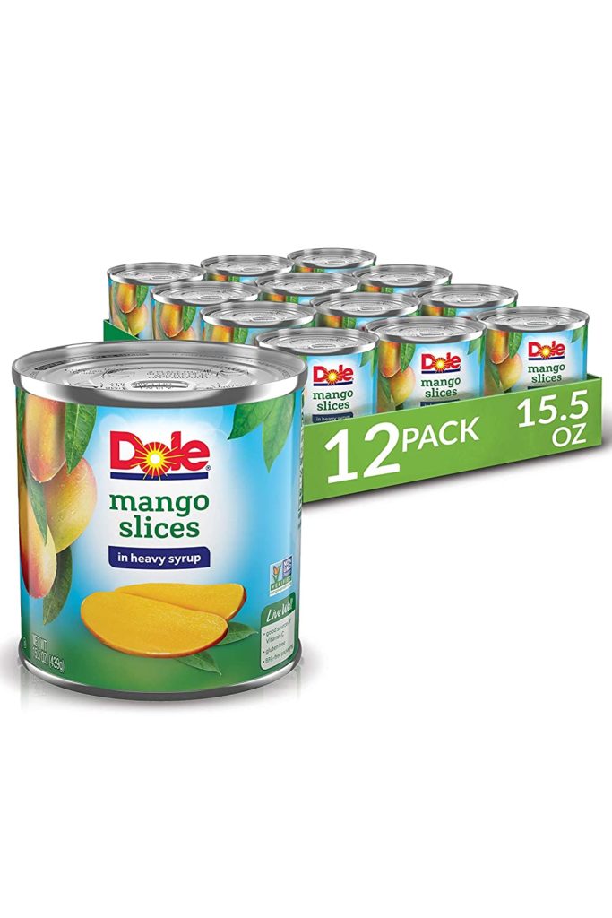 Canned mango slices