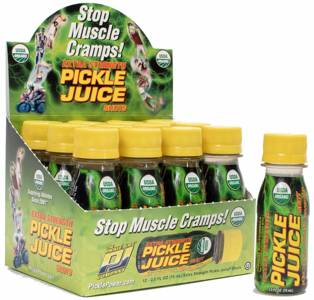 Pickle juice shots for muscle cramps