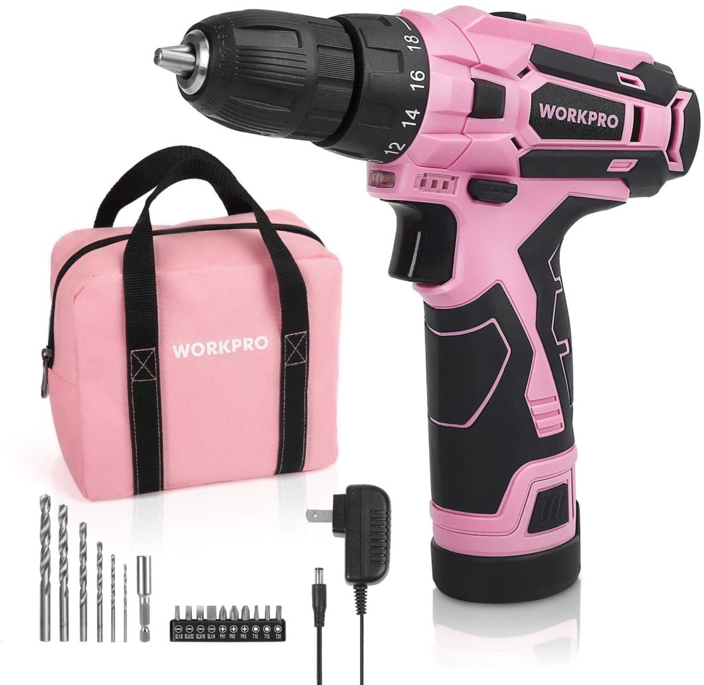 Workpro pink drill set