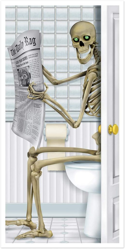 Skeleton restroom door cover