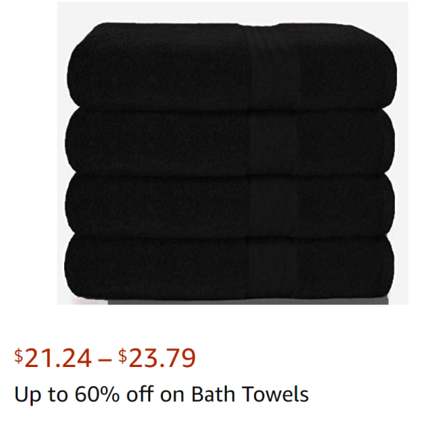 Up to 60% off bath towels