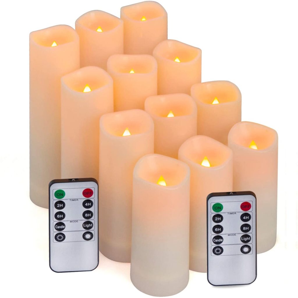 Set of 12 flameless candles