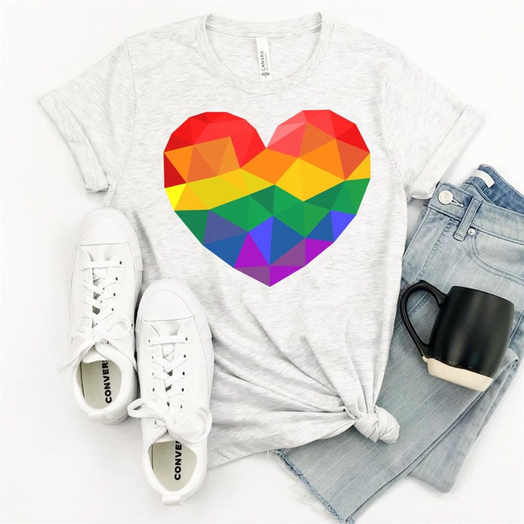 Rainbow heart tees