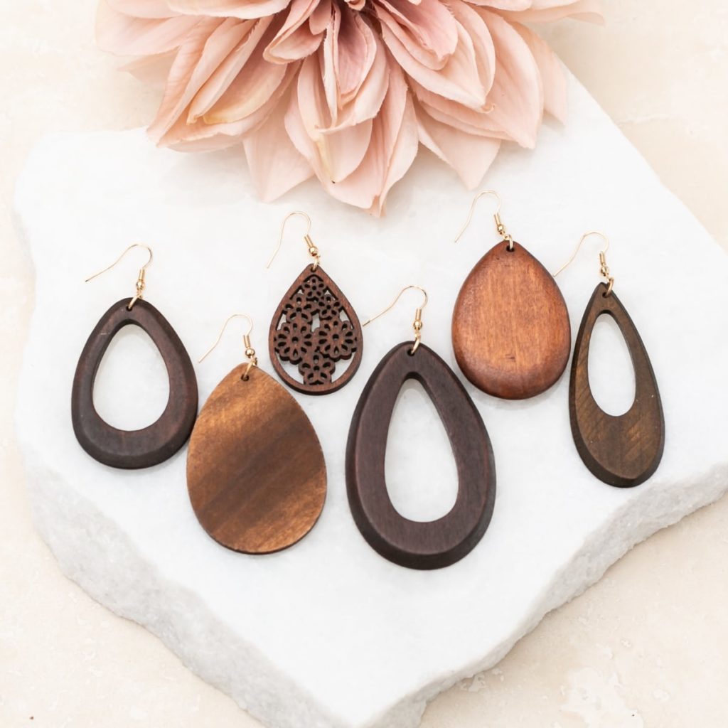 Wooden earring collection