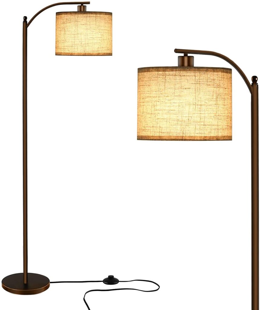 Floor lamp with linen shade