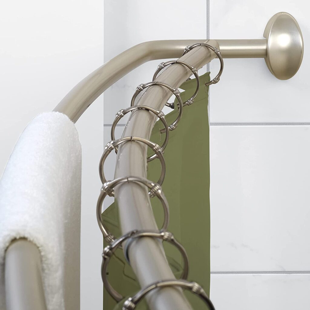 Double curved shower rod