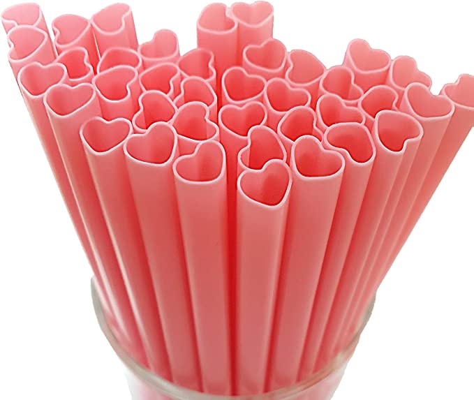 Heart shaped drinking straws