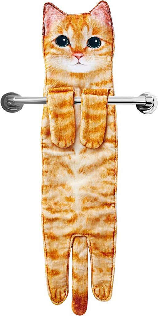 Funny cat hand towels