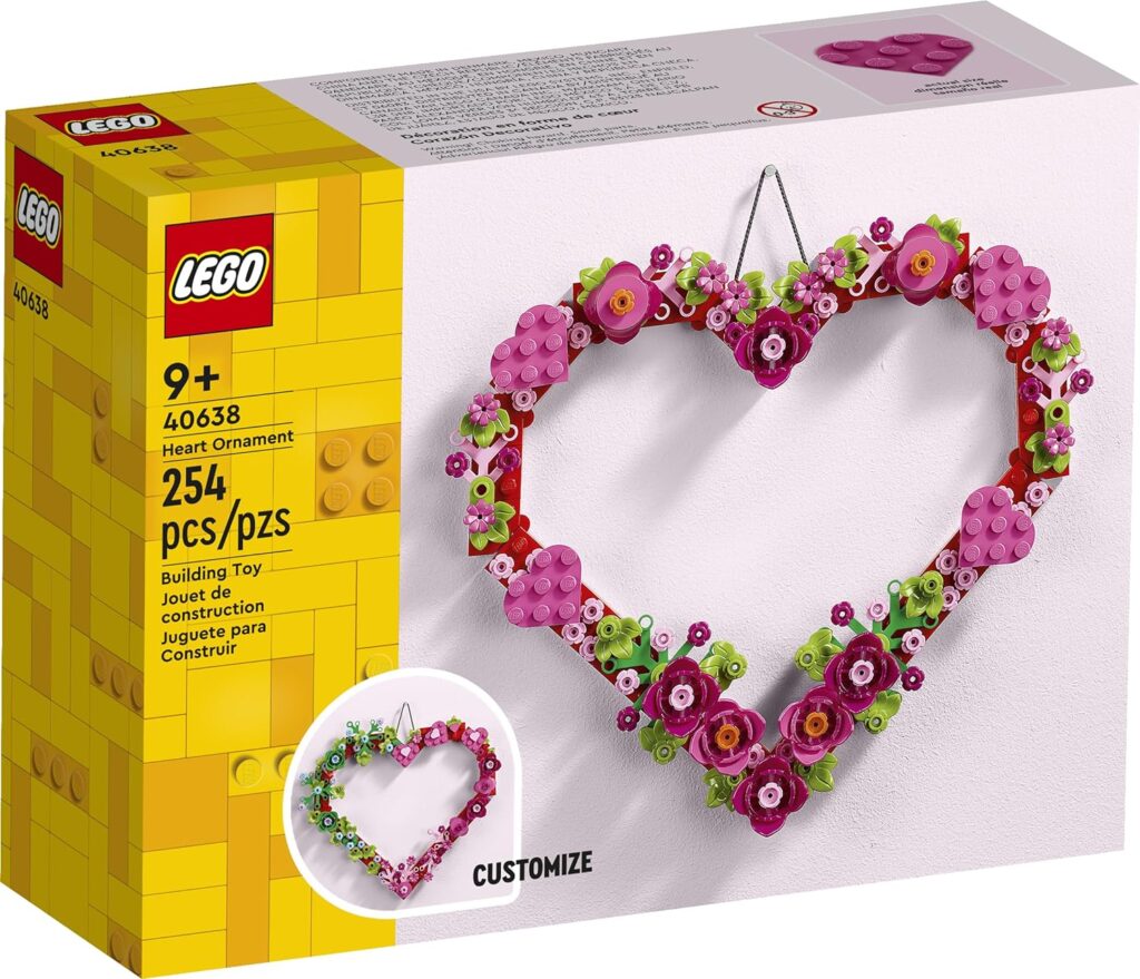 Lego heart ornament