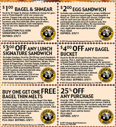 einstein bagel coupons A Thrifty Mom
