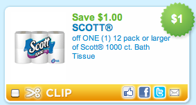 Scott tissue $1/1 coupon- Hurry and print - A Thrifty Mom