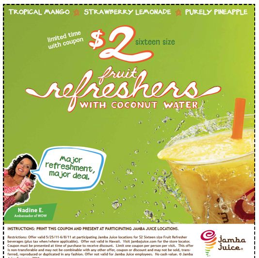 Jamba Juice coupon A Thrifty Mom