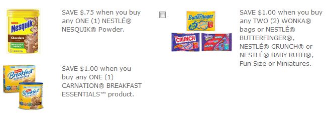Printable Nestle coupons- Nesquik, Carnation Breakfast, Wonka and ...