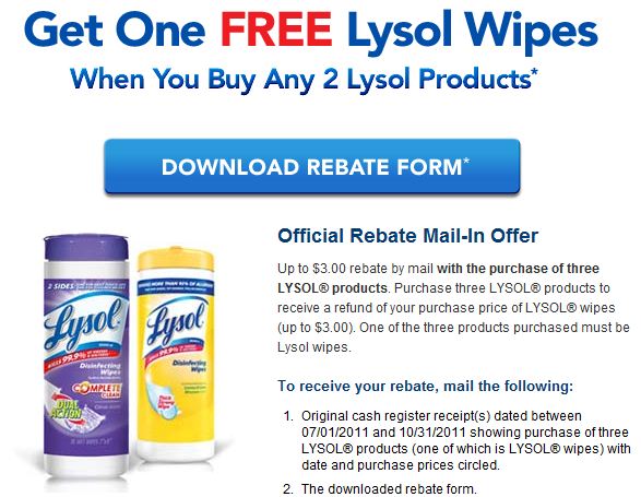 Lysol Sanitizer Rebate