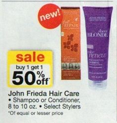 $3.00 off 2 John Frieda Sheer Blonde Coupon = Walgreens Clearance Deal ...