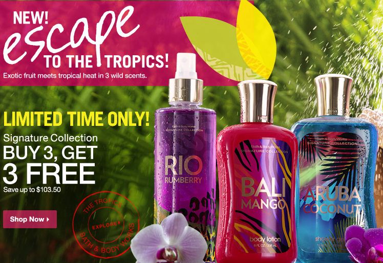Bath and Body Works Buy 3 Get 3 Free, plus 5 cash back and clearance