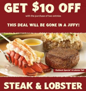 10 dollars off Outback Steakhouse - A Thrifty Mom - Recipes, Crafts ...