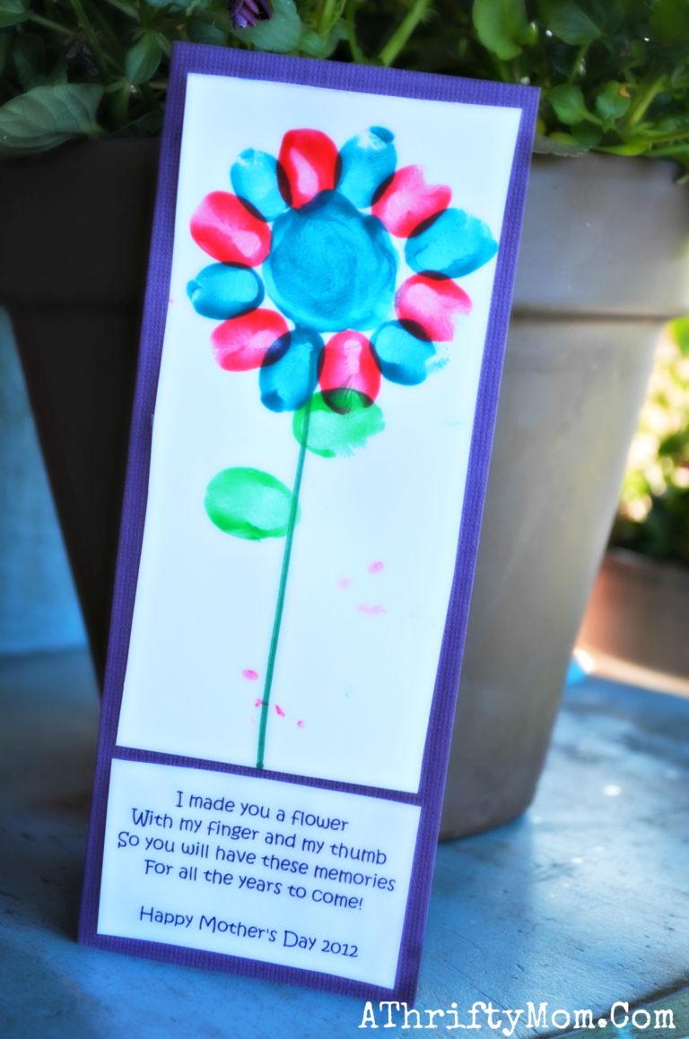 Finger Print Flower and Poem ~ DIY Mother's Day Card