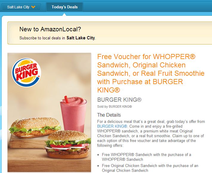 Burger King Coupon Bogo Free Whopperchicken Sandwich Or Fruit