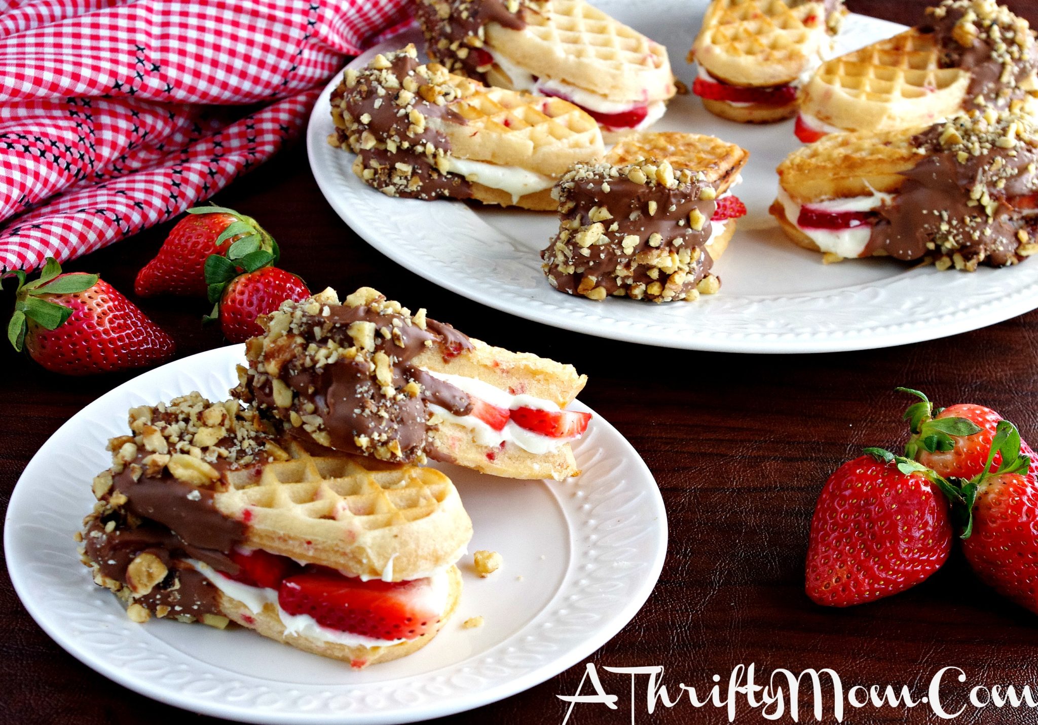 No Bake Strawberry Cheesecake Waffle Bars ~ Dessert Recipe~ Eggo # ...