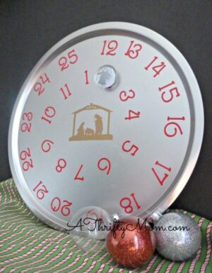 Advent Calendar~ Dollar Store Pizza Pan Turned Christmas Countdown A
