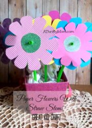 Paper Flowers With Straw Stems ~ Great Kid Craft - A Thrifty Mom