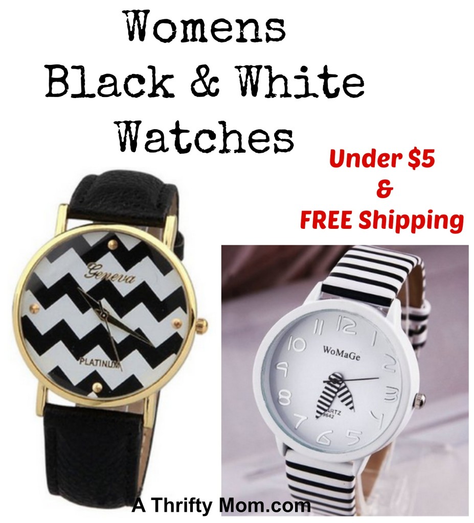Womens Black & White Watches Under $5 Each & FREE Shipping Christmas ...