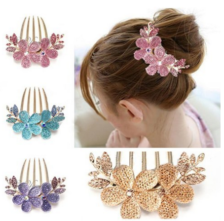 Charm Womens Crystal Flower Hair Comb ONLY $2.50 Each Shipped Free # ...