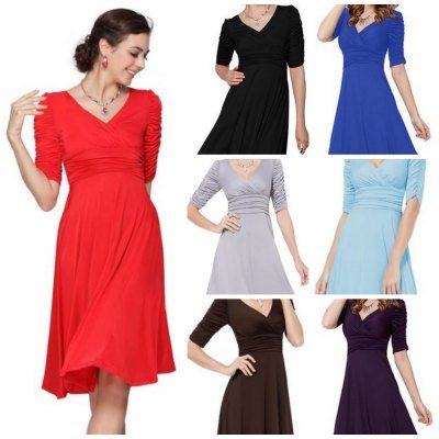 Crew Neck Printed Knee Length Dress