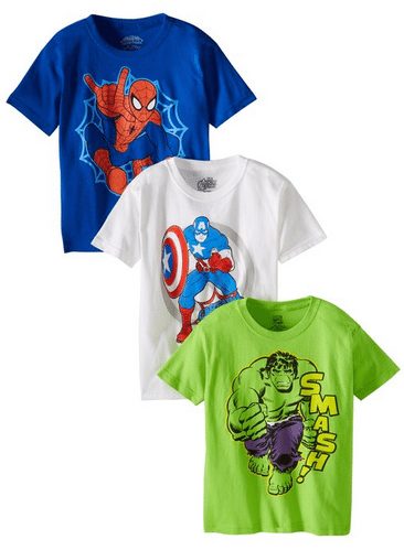 Marvel Little Boys' Character Tee 3 pk - Hulk, Spiderman, Captain ...
