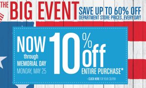 Gordmans Memorial Day 10% off your ENTIRE PURCHASE printable coupon - A ...