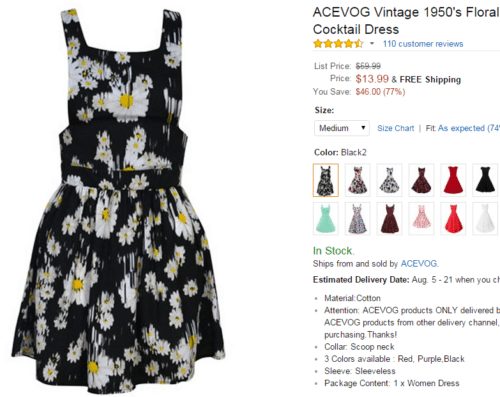 Vintage Retro Rockabilly Swing Dresses starting under $14 - A Thrifty Mom