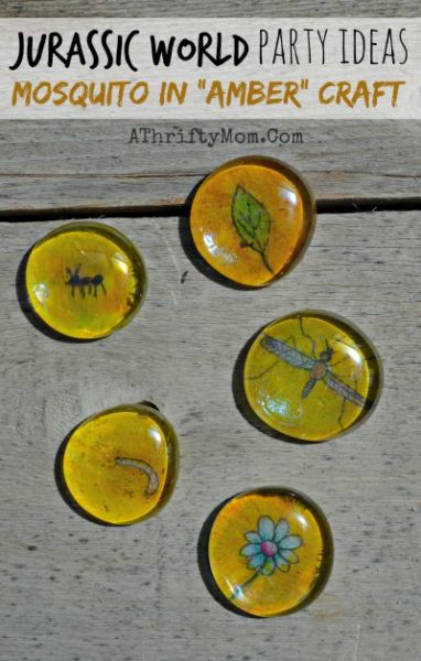 Jurassic World Party Ideas ~ Mosquito In Amber Craft for 