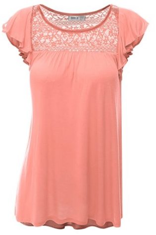 Loose Fit Short Flare Sleeve Top with Lace - A Thrifty Mom - Recipes ...