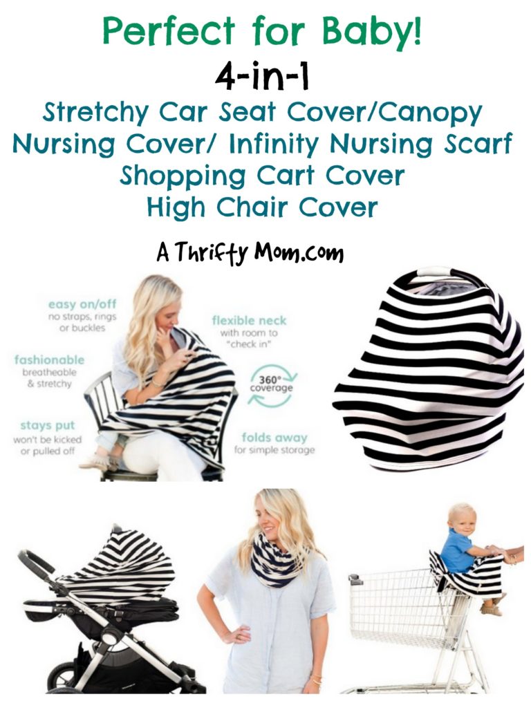 4 in 1 Stretchy Car Seat Cover, Nursing Cover, Shopping Cart Cover