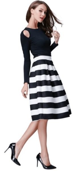 Flared Lightweight Elastic Midi A-Line Skirt S6132 $9Each