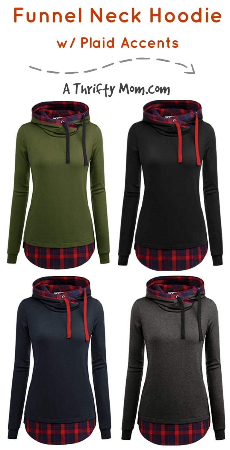 women's funnel neck hoodie