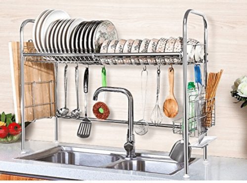 Stainless Steel Dish Drying Rack Kitchen Space Saver A 
