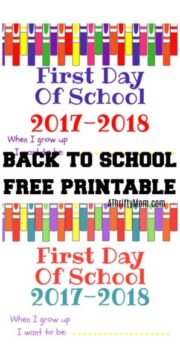 First day of school free printable – A Thrifty Mom