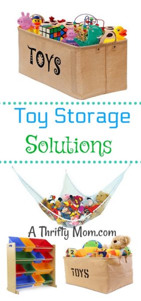 Toy storage Solutions -EASY - A Thrifty Mom