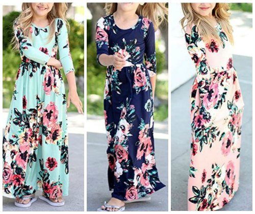 Cute floral print dresses for girls