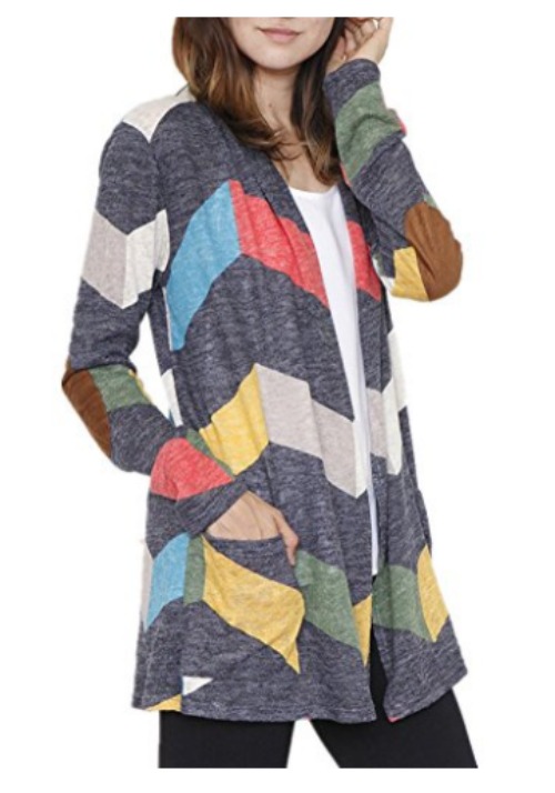 Geometric open front cardigan - A Thrifty Mom
