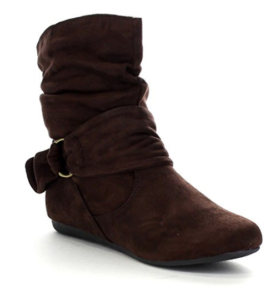 Women's Fashion Calf Flat Heel Side Zipper Slouch Ankle Boots brown - A ...