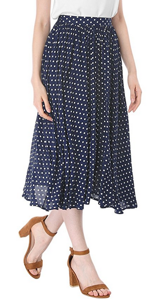 Polka Dot Midi Skirt - A Thrifty Mom