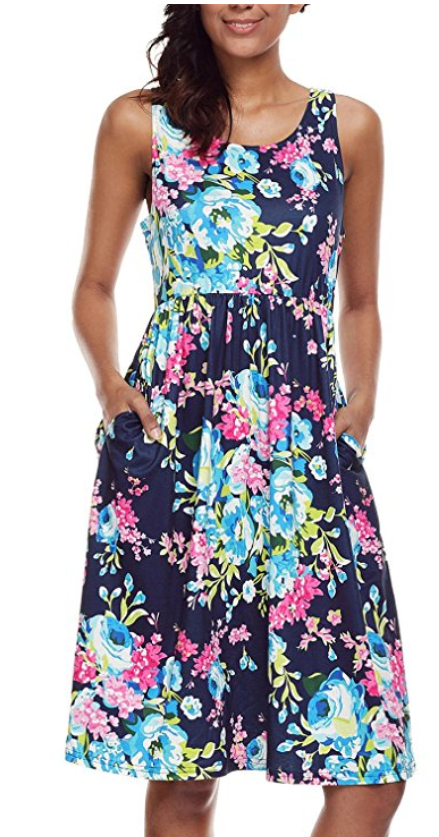 Floral Print Midi Dresses - A Thrifty Mom