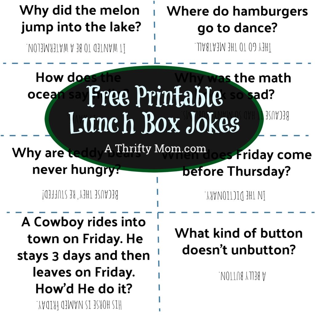 Free Printable Lunch Box Jokes A Thrifty Mom