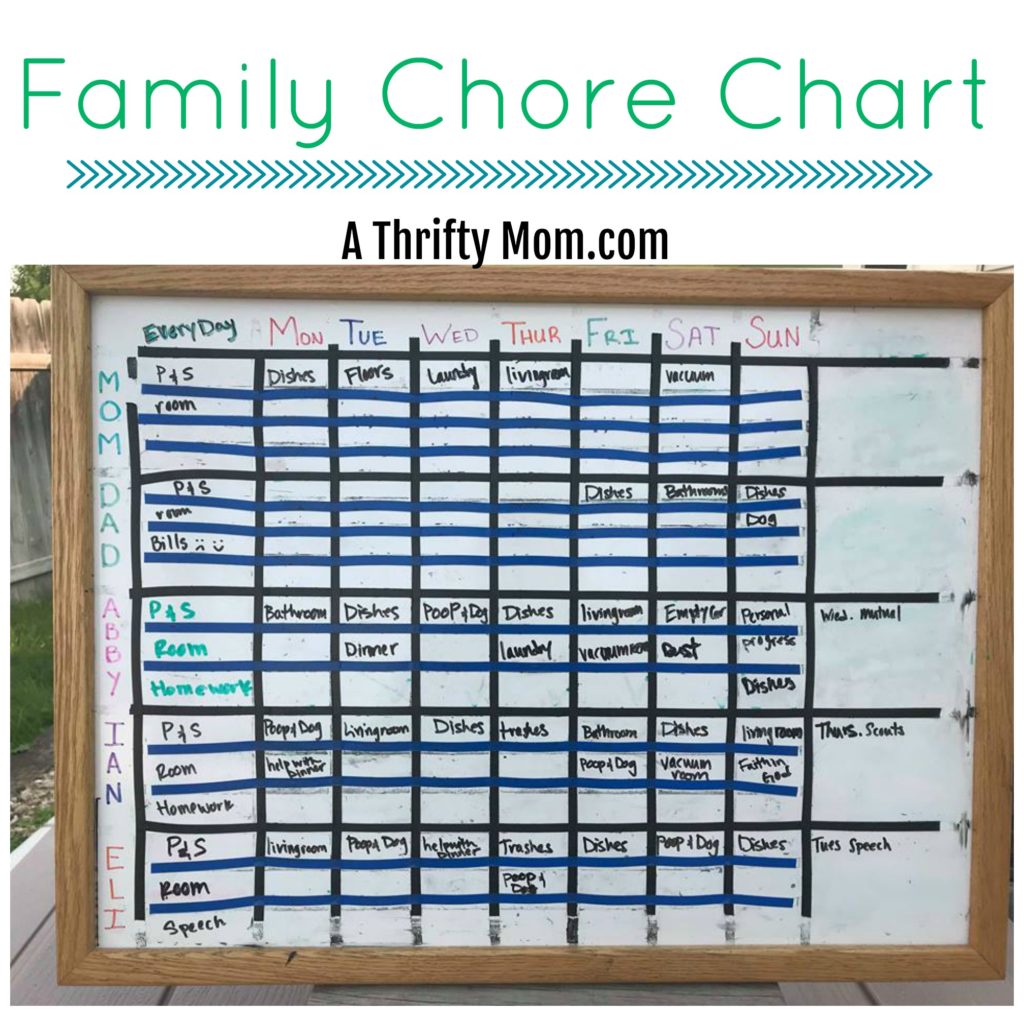 Family Chore Chart - A Thrifty Mom