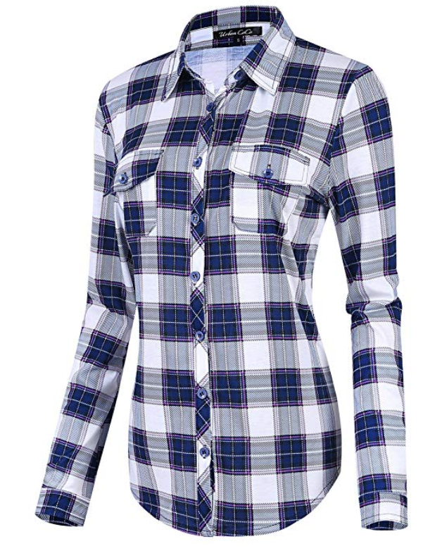 Women's Classic Plaid Button Down Blouses - A Thrifty Mom - Recipes ...