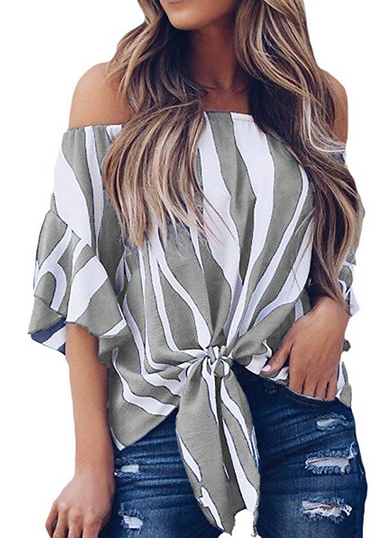 Off Shoulder Bell Sleeve Blouses - A Thrifty Mom